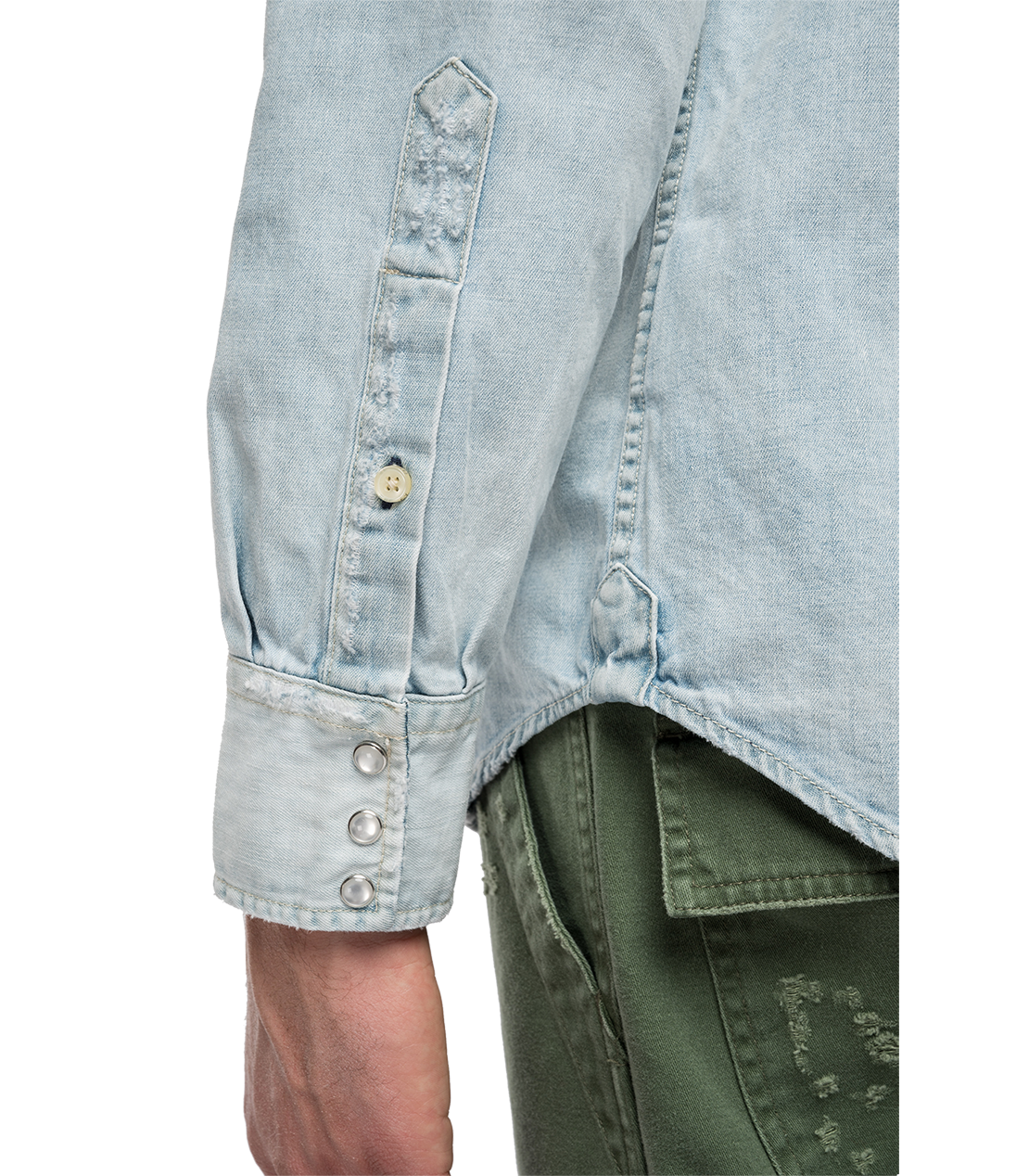 7 OZ AGED 10YEARS ディープブルーデニムシャツ 詳細画像 ライトブルー 8